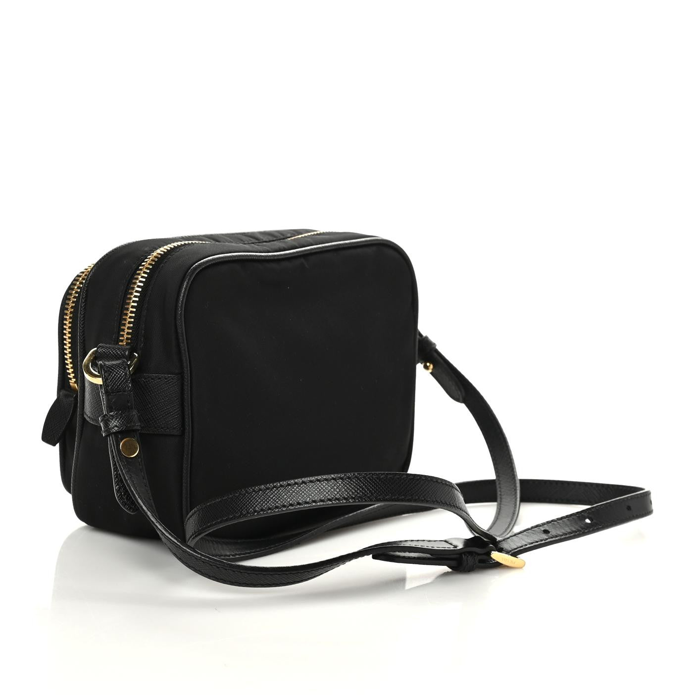 Prada Nylon Saffiano Double Zip Camera Bag Black 3 of 9