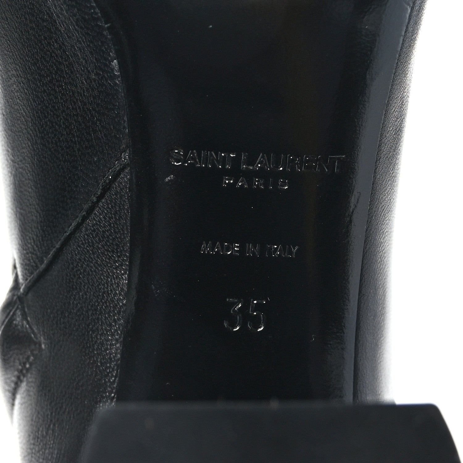 Saint Laurent Calfskin Betty 95 Ankle Boots 35 Black 7 of 9