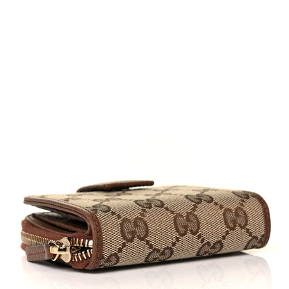 Gucci Monogram Dollar Calfskin Zip Around French Wallet Beige Ebony Tabacco 4 of 10