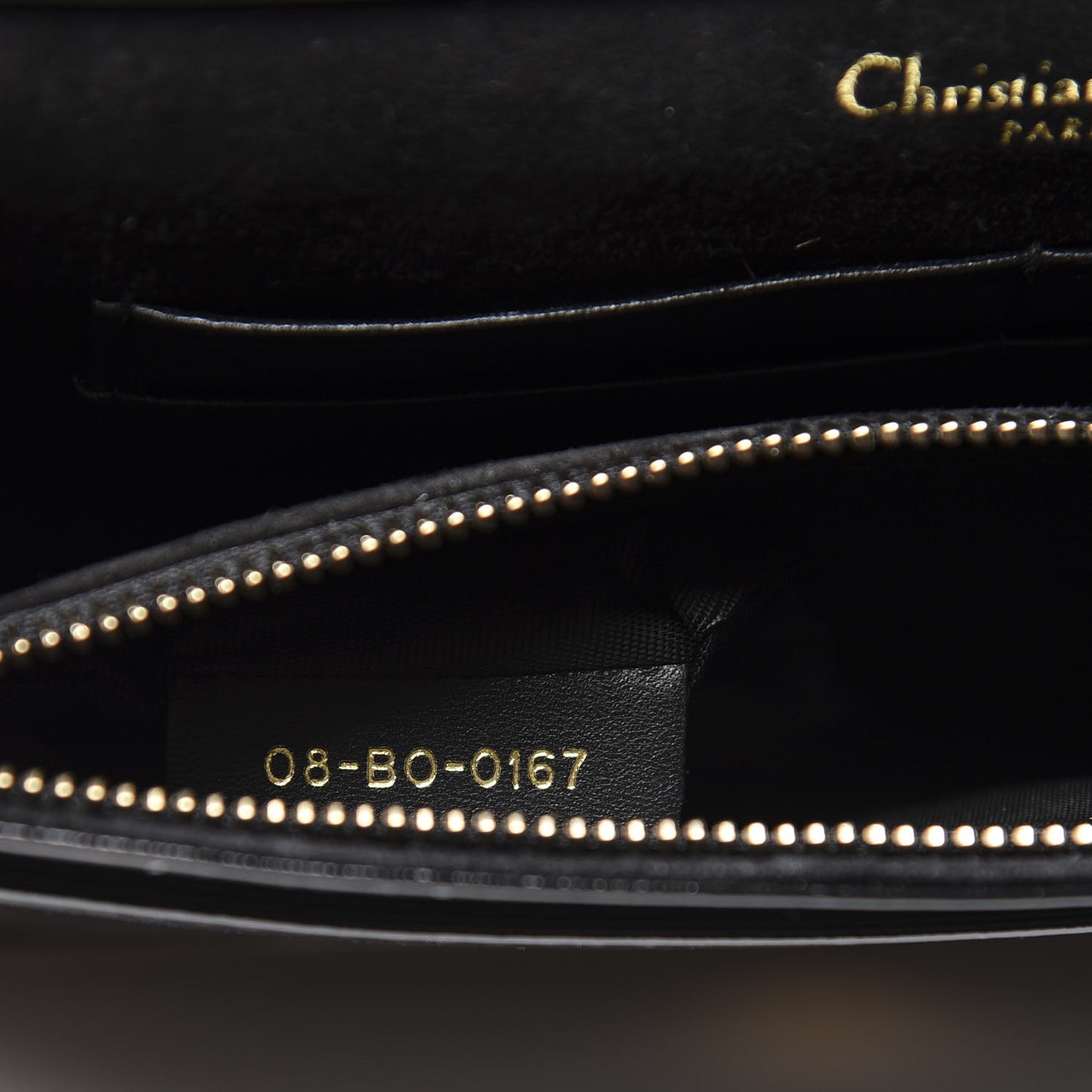 Patent Studded Diorama Wallet on Chain Pouch Black