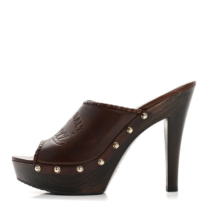 Gucci Saddle Soft Tamponato Platform Clog Slide Mules 39 Testa di Moro 1 of 10