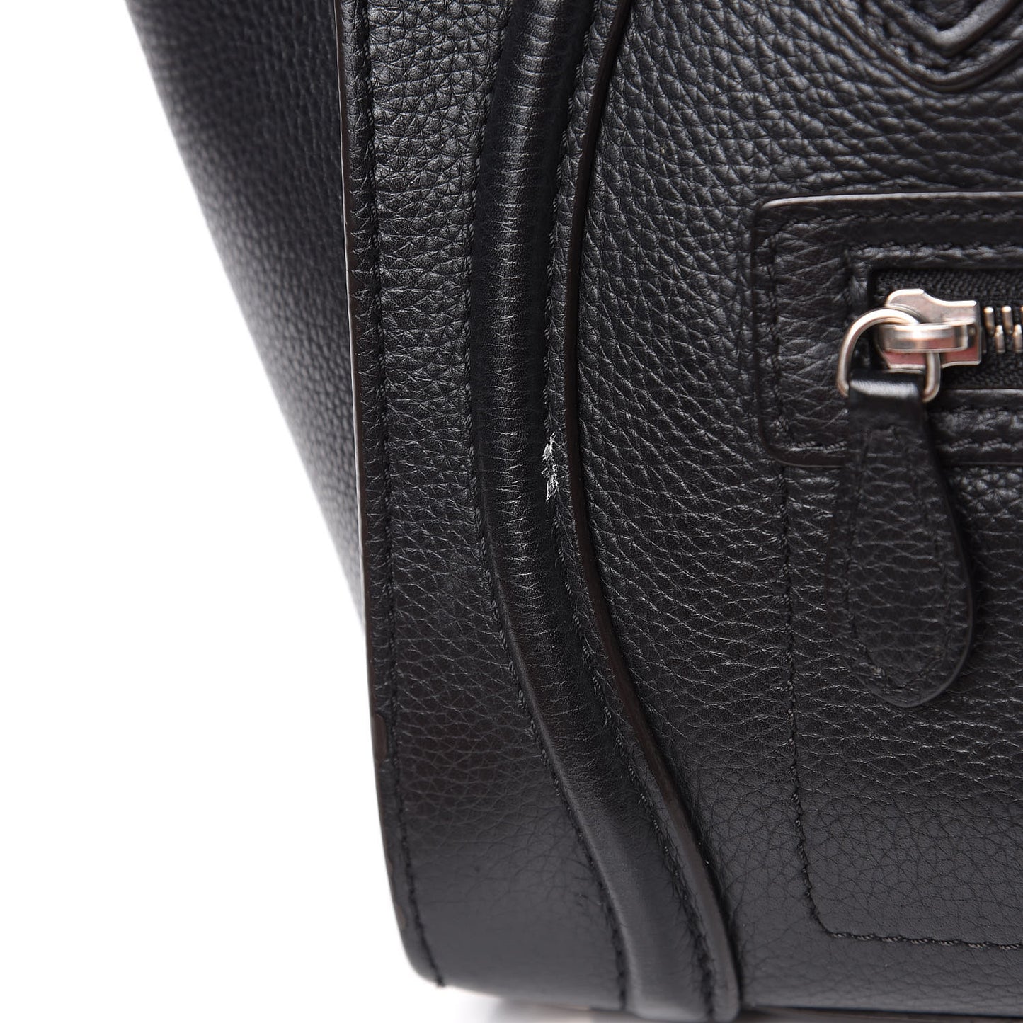 Drummed Calfskin Micro Luggage Black