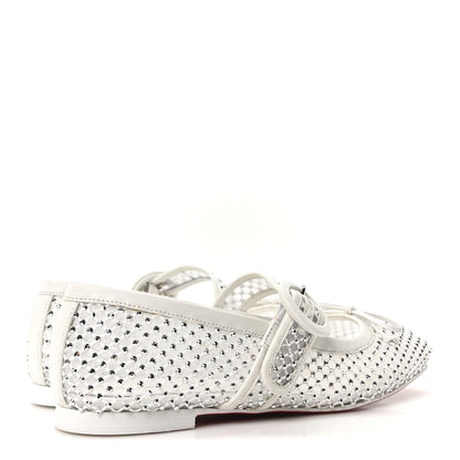 Christian Louboutin Crystal Mamastrapitina Strass Mesh Ballerina Flats 37 White 5 of 9