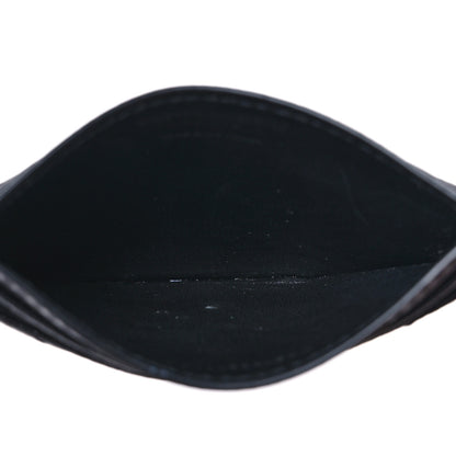 Saint Laurent Grain De Poudre Matelasse Chevron Monochrome Monogram Credit Card Case Black 5 of 6