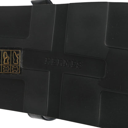 Hermes Calfskin Womens Enid Sandals 36 Black 6 of 10