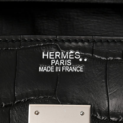 Hermes Matte Niloticus Crocodile Birkin 35 Black 6 of 11
