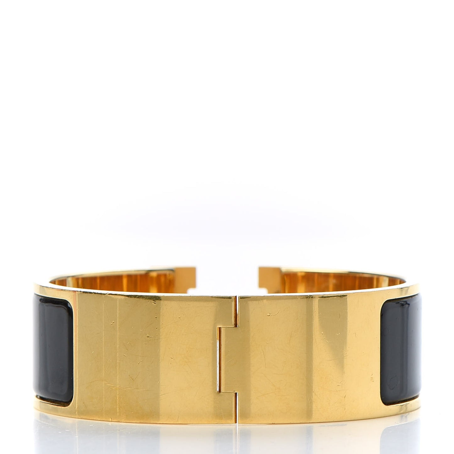 Enamel Wide Clic Clac H Bracelet GM Black