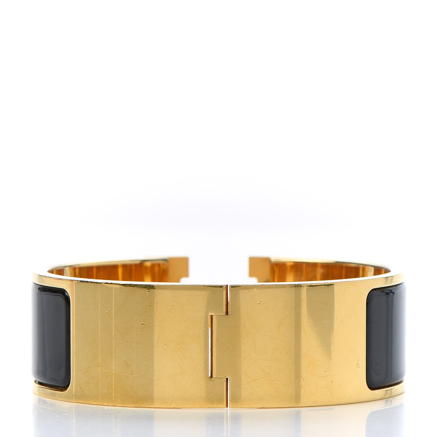 Hermes Enamel Wide Clic Clac H Bracelet GM Black 3 of 7