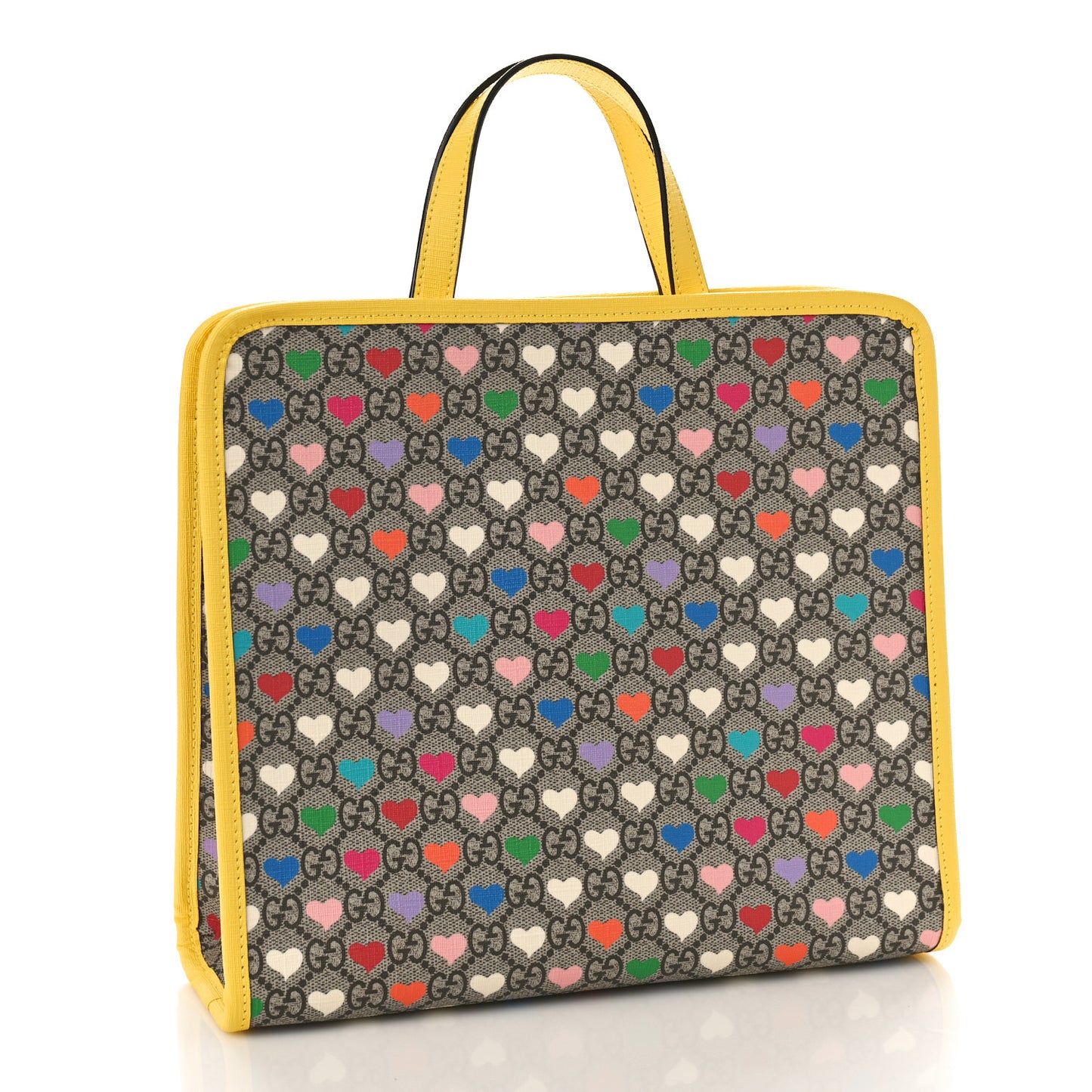 GG Supreme Monogram Hearts Childrens Tote Beige Ebony Multicolor Freesia