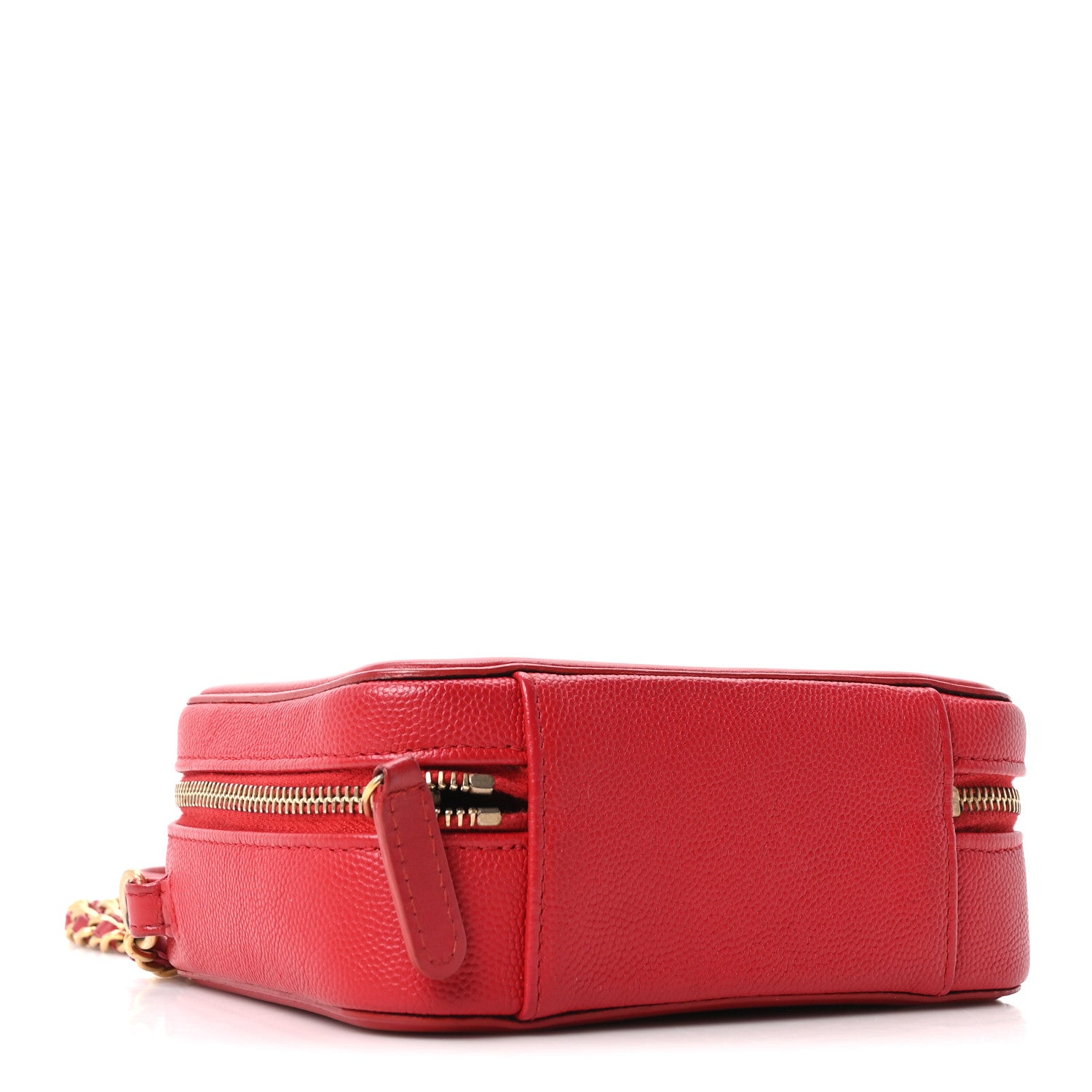 Chanel Caviar Quilted Filigree Vanity Clutch With Chain Red 4 of 10