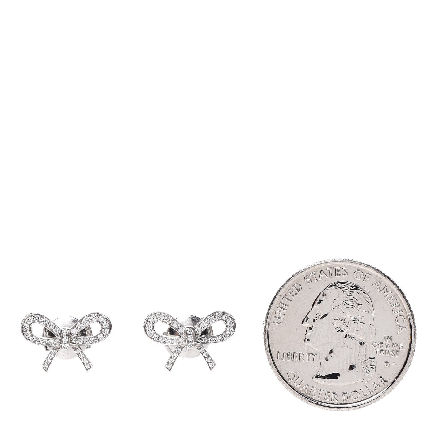 Platinum Diamond Bow Earrings