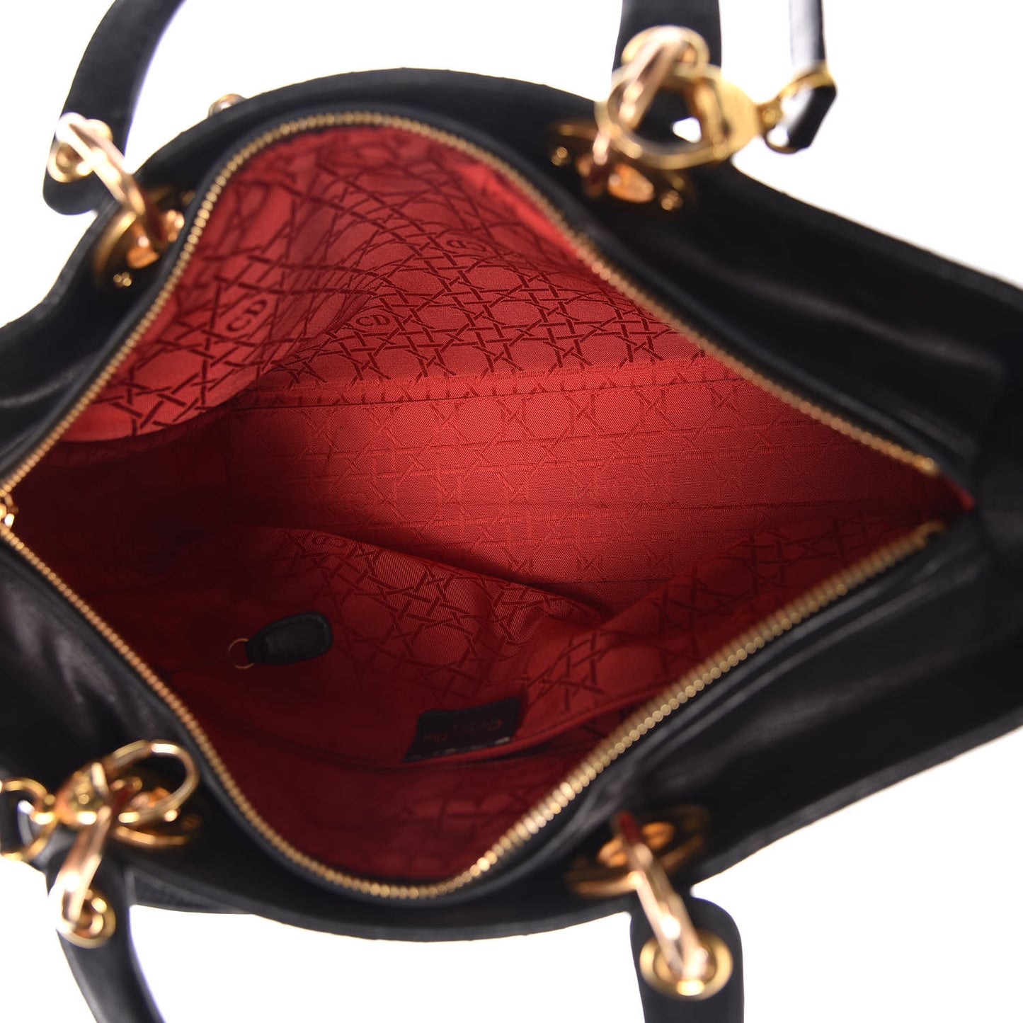 Lambskin Cannage Large Lady Dior Black