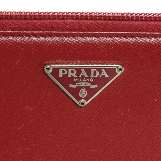 Saffiano Zip Around Wallet Red