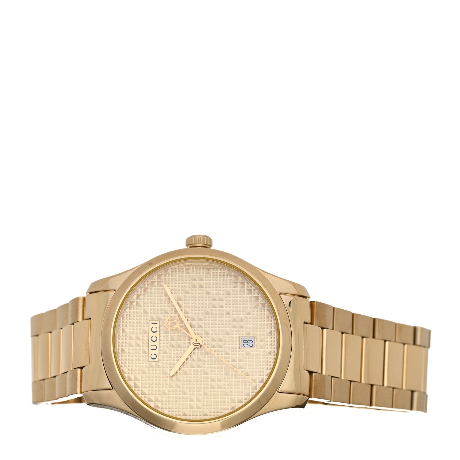 Gucci Stainless Steel 38mm G-Timeless Diamante Quartz Watch Gold 2 of 4