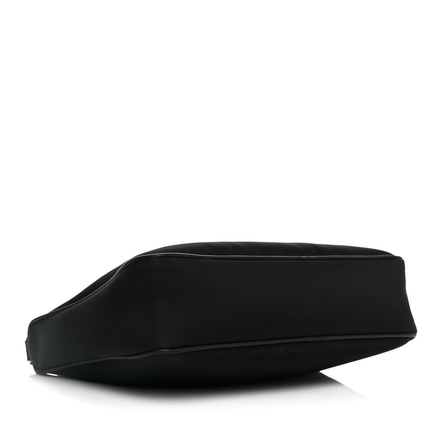 Tessuto Nylon Saffiano Pocket Zippered Shoulder Bag Black