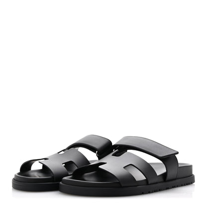 Hermes Calfskin Womens Chypre Sandals 36 Black 4 of 10