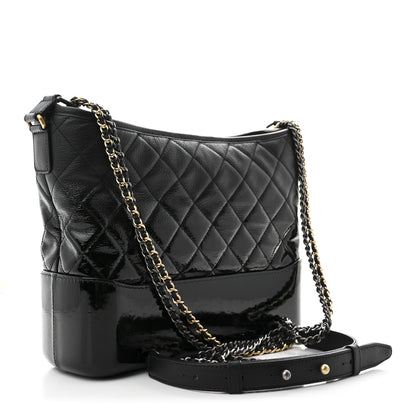 Chanel Aged Calfskin Quilted Medium Gabrielle Hobo Black 3 of 10