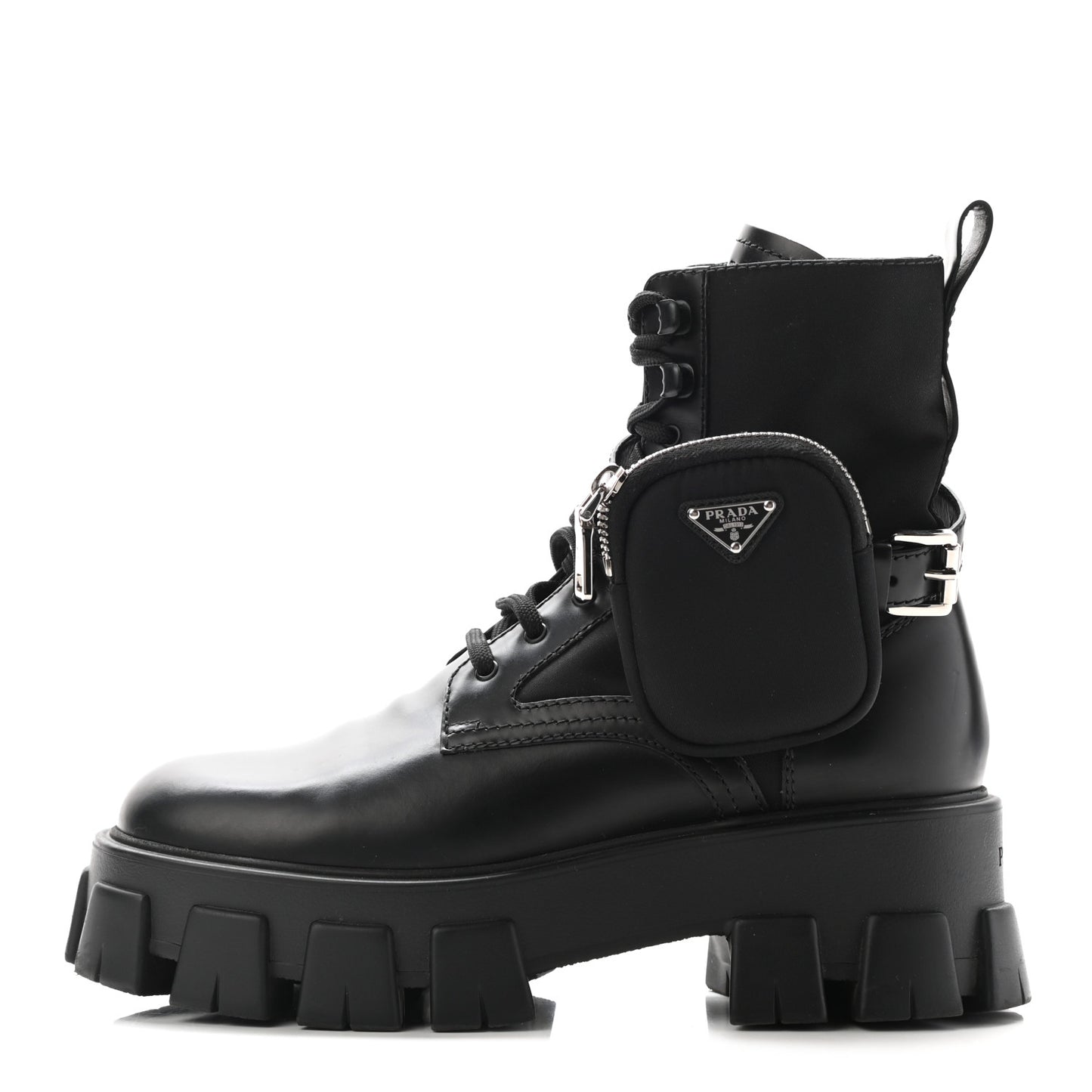 Spazzolato Rois Nylon Metal Triangle Logo Monolith Pouch Pocket 55mm Boots 39 Black