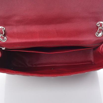 Chanel Caviar Quilted Maxi Single Flap Dark Red 7 of 10