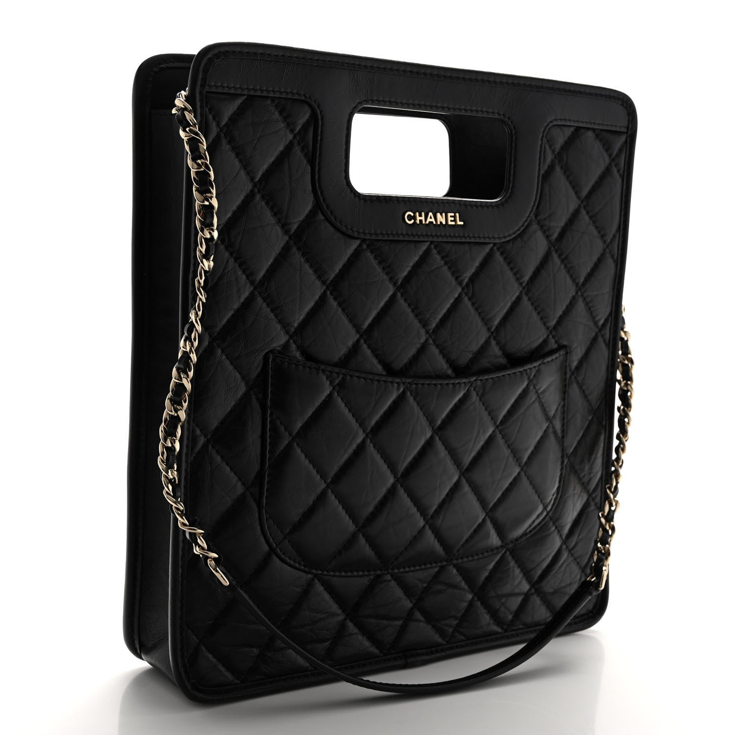 Chanel Aged Calfskin Small Charms Shopping Bag Black 3 of 10