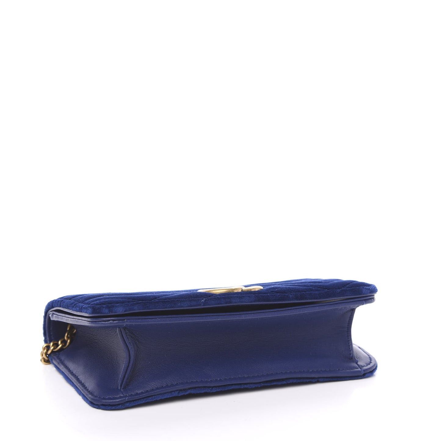 Velvet Matelasse GG Marmont Mini Bag Cobalt Blue