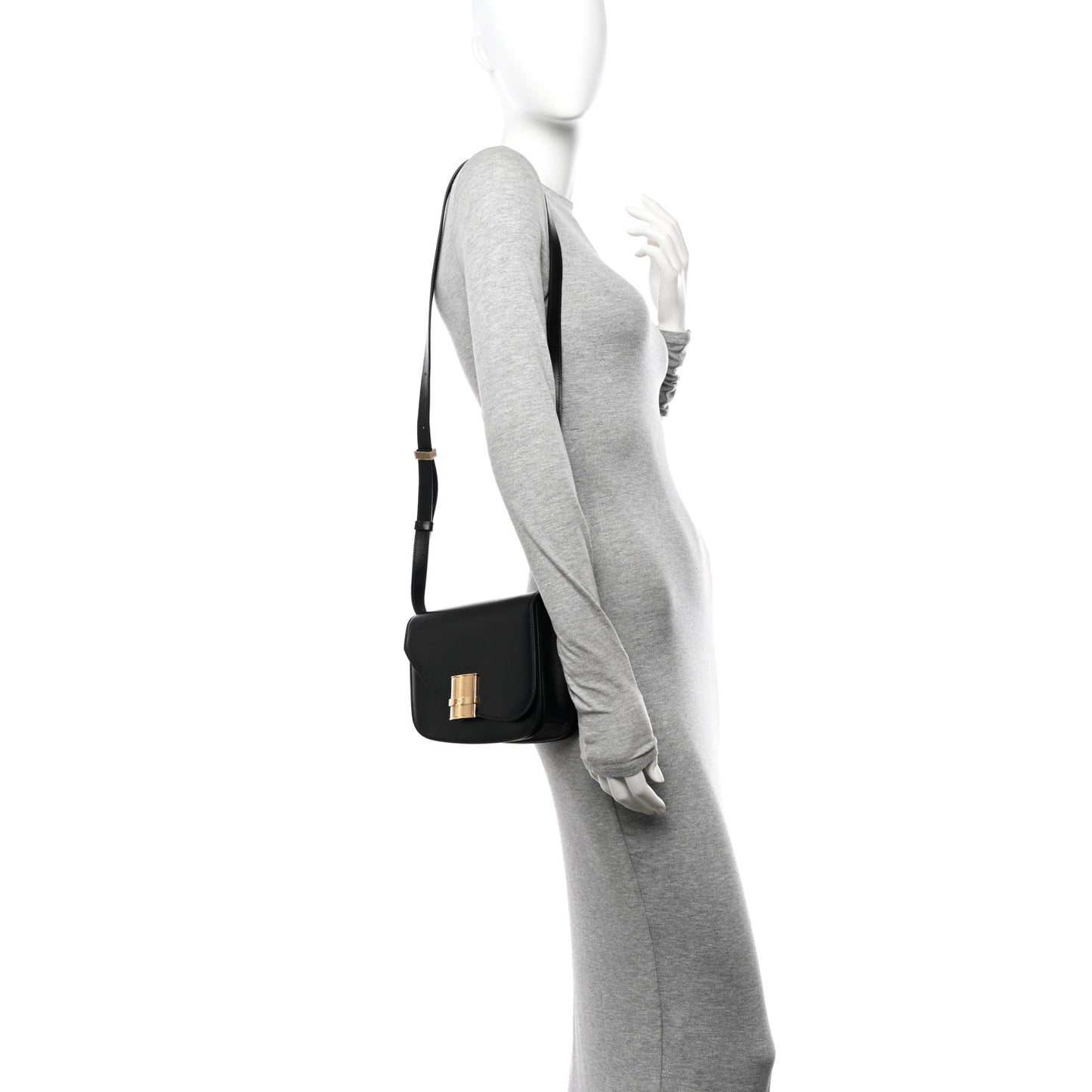 Dappled Calfskin XS Fiamma Crossbody Bag Black