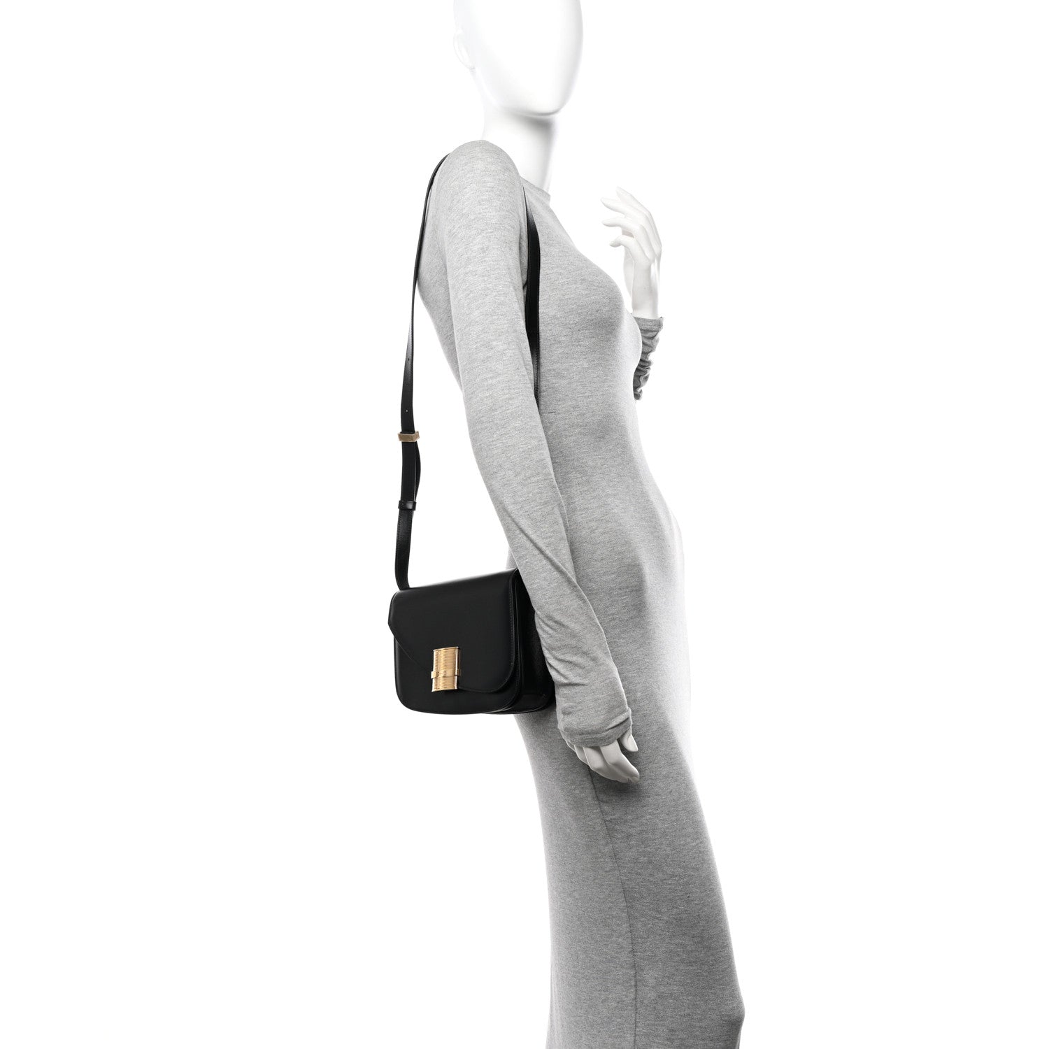 Salvatore Ferragamo Dappled Calfskin XS Fiamma Crossbody Bag Black 2 of 10