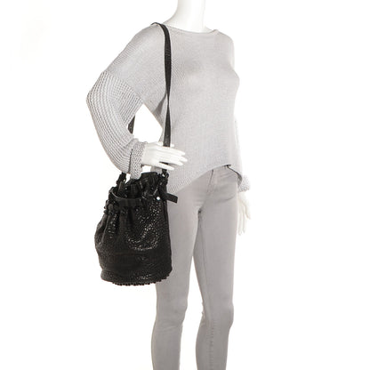 Alexander Wang Pebbled Lambskin Diego Bucket Bag Black w Black Hardware 2 of 7