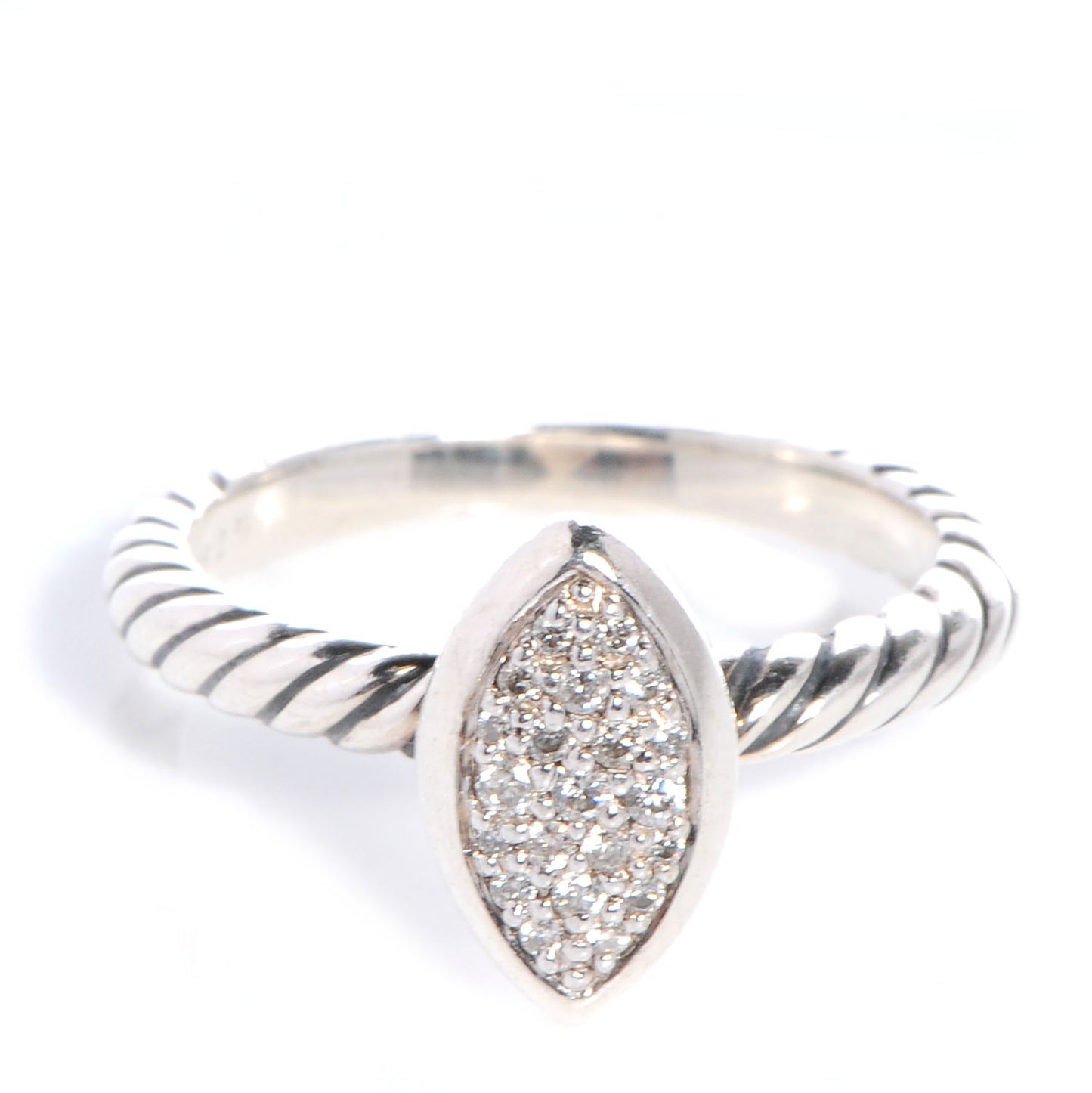 Sterling Silver Diamond Marquise Ring 53 6.5