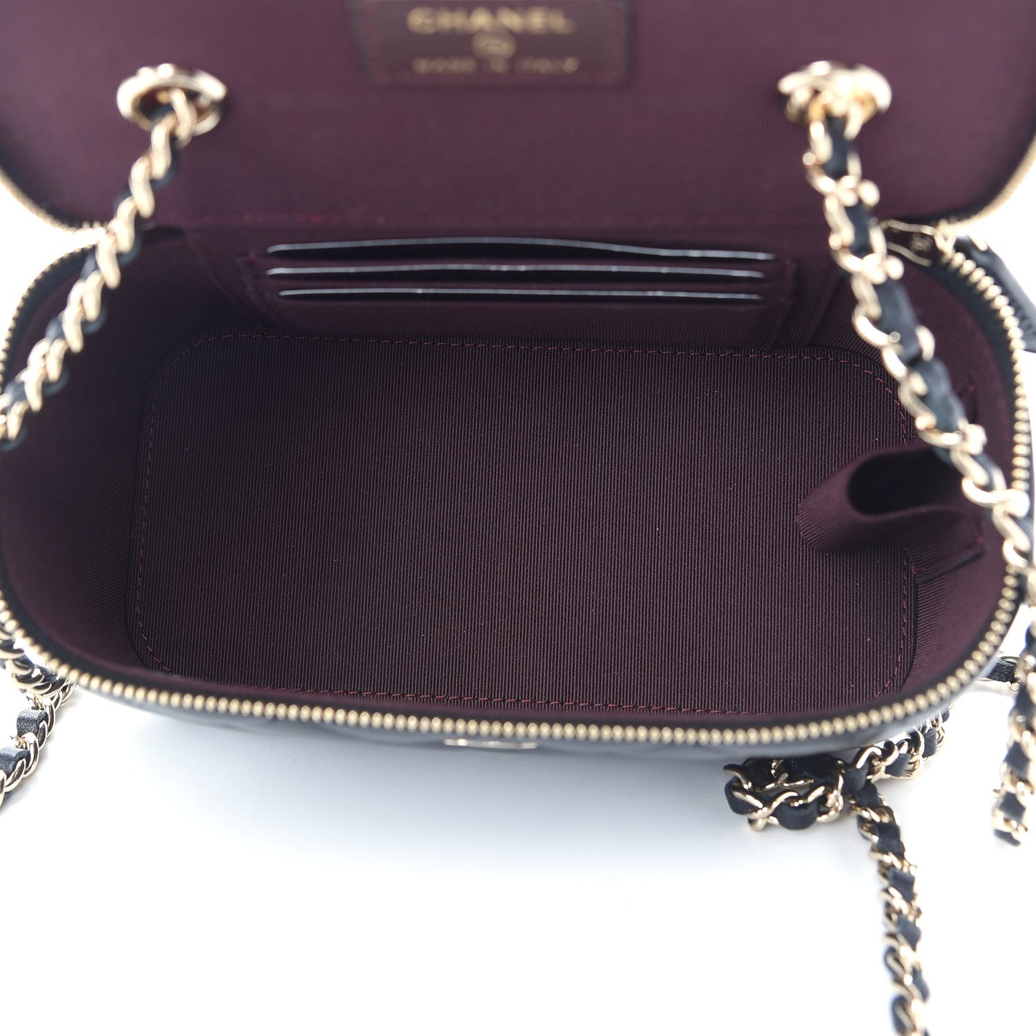 Chanel Lambskin Quilted Small Vanity Case With Chain Black 5 of 9