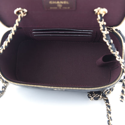 Chanel Lambskin Quilted Small Vanity Case With Chain Black 5 of 9