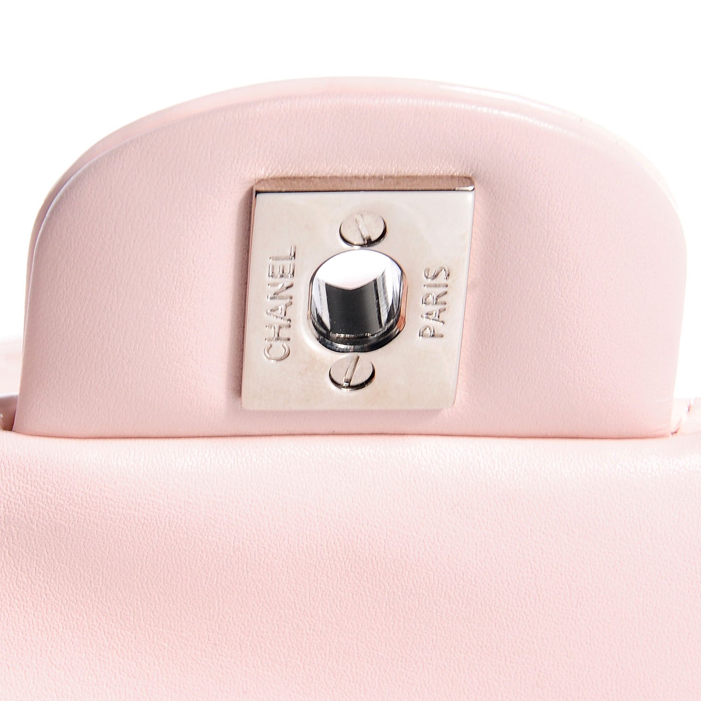 Patent Quilted Mini Square Flap Light Pink