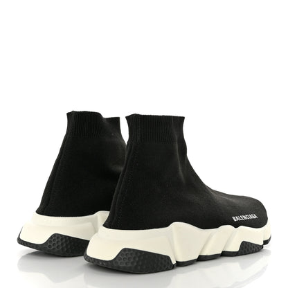 Balenciaga Neoprene Knit Womens Speed Sneakers 40 Black White 4 of 8