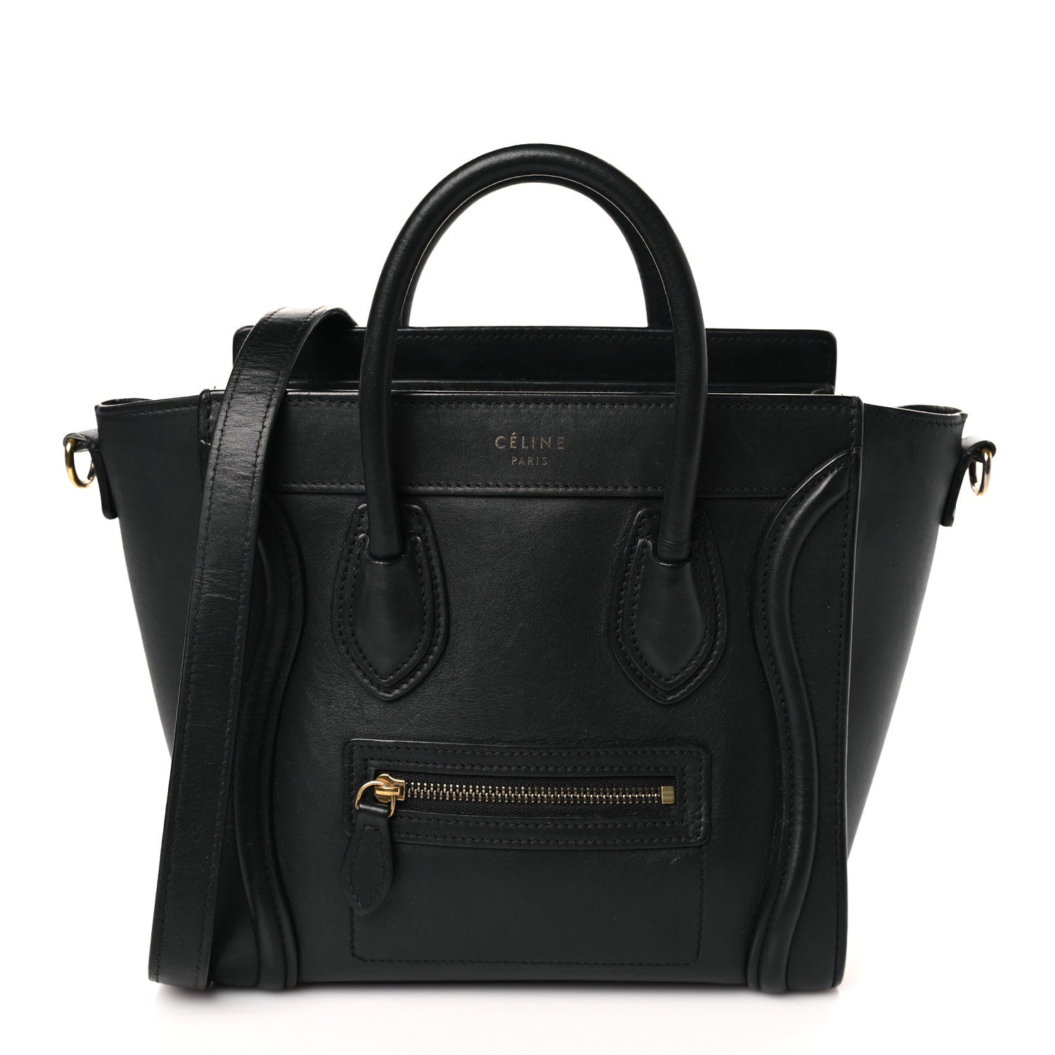 Celine Smooth Calfskin Nano Luggage Black 1 of 13