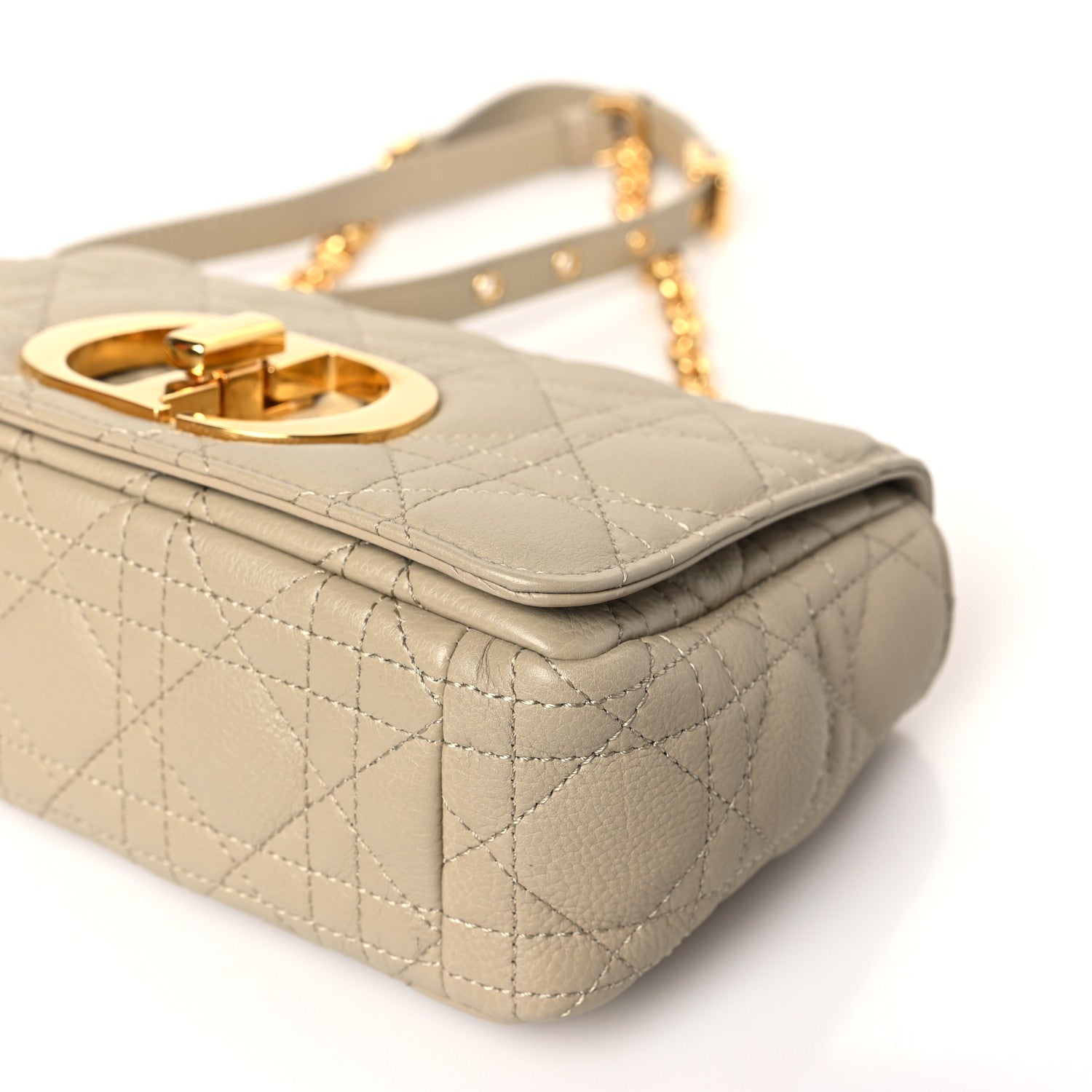 Christian Dior Calfskin Cannage Small Caro Bag Beige 9 of 9