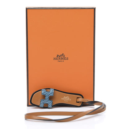 Hermes Lizard Butler Calfskin Oran Nano Bag Charm Mykonos 5 of 5