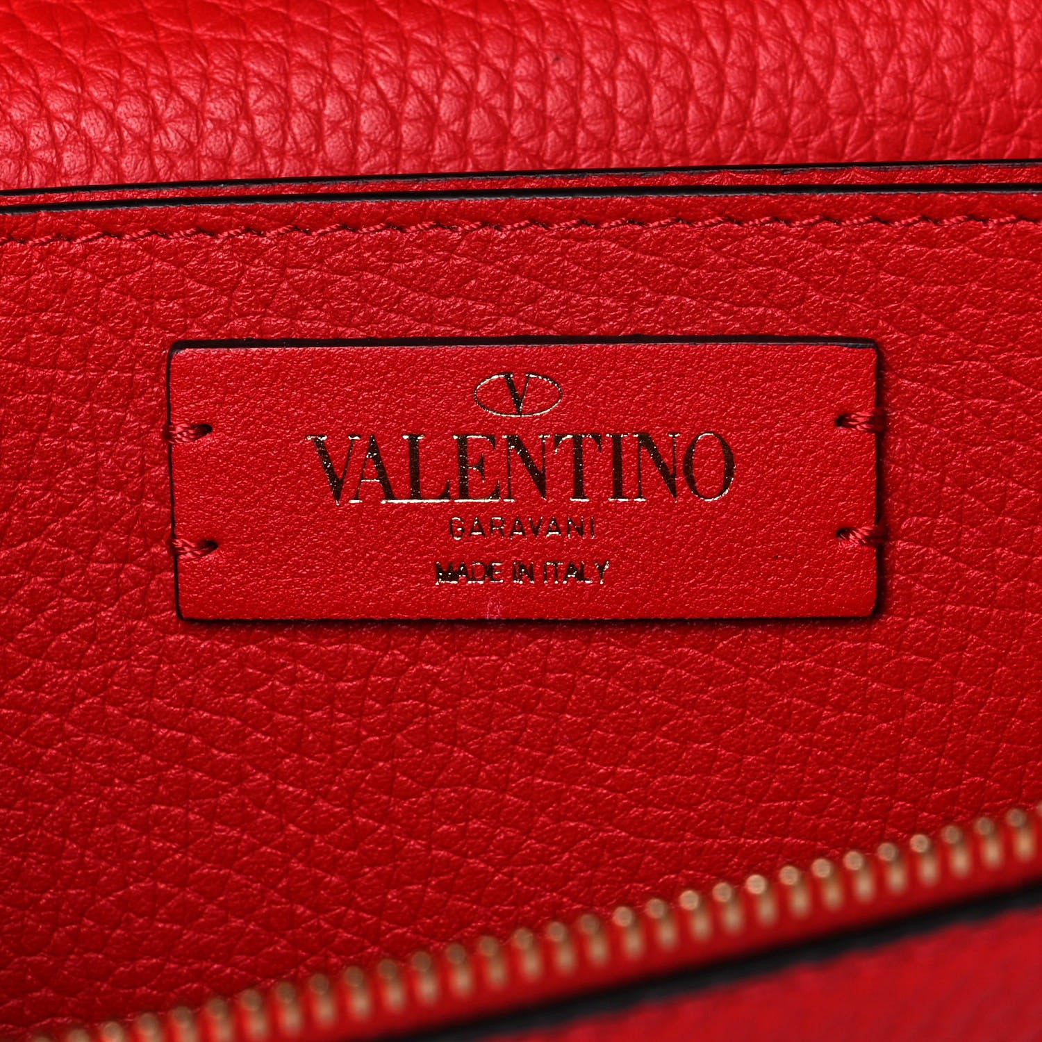 Valentino Garavani Pebbled Calfskin Rockstud Flap Wallet On Chain Rouge Pur 6 of 15