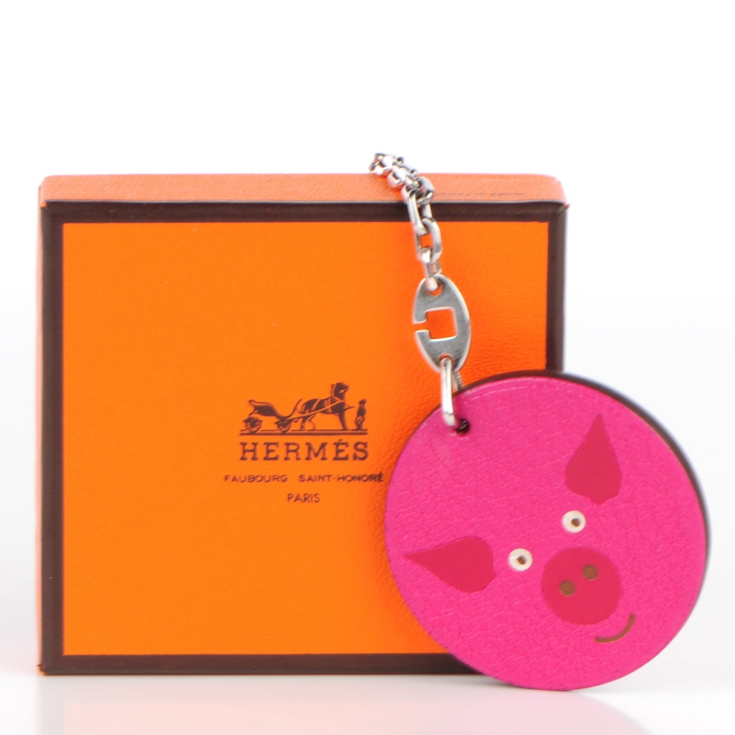 Chevre Mysore Pig Key Chain Pink Rose Shocking