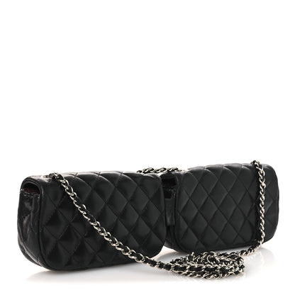 Chanel Lambskin Quilted Double Mini Flap Crossbody Black 2 of 11