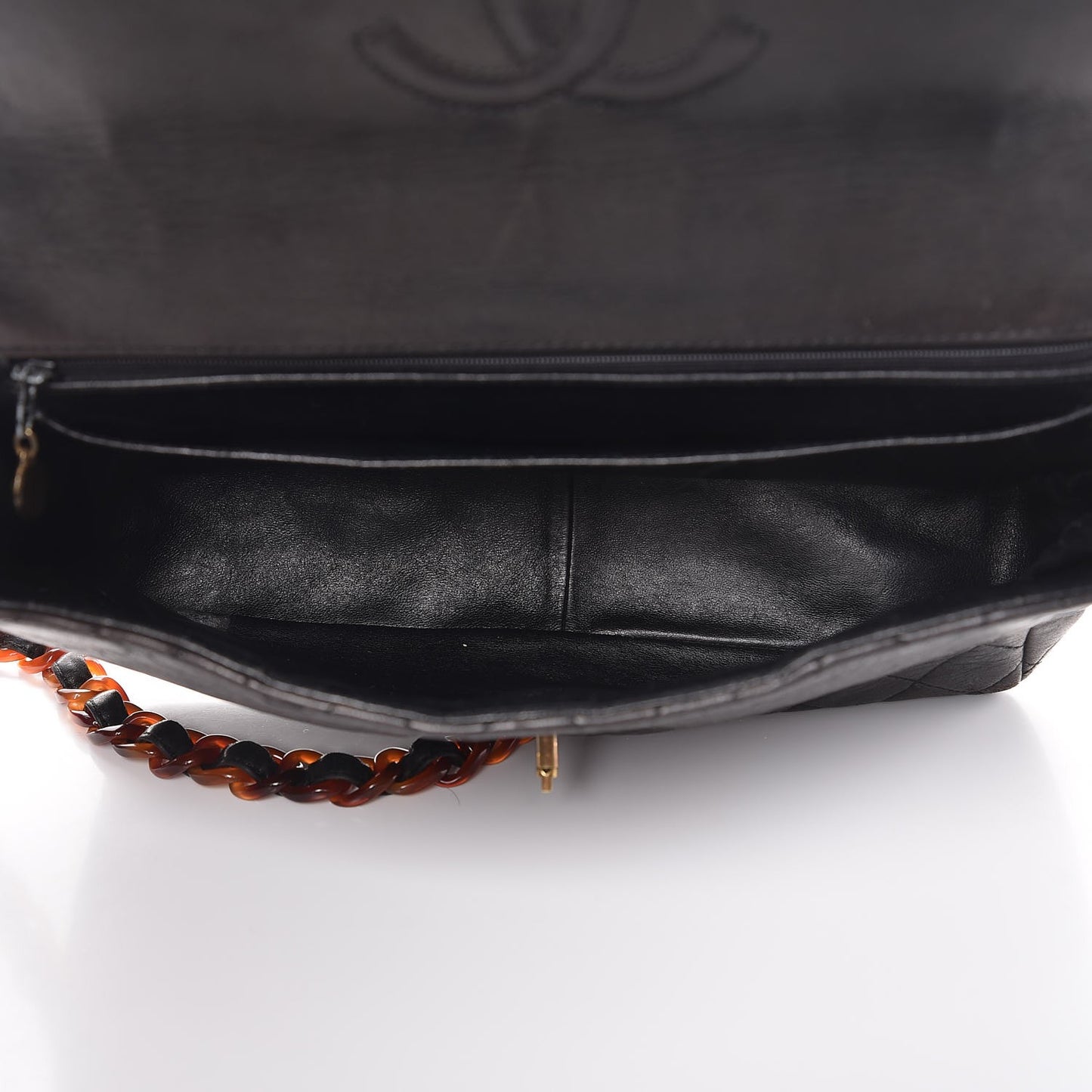 Lambskin Quilted Bekko Jumbo Single Flap Black