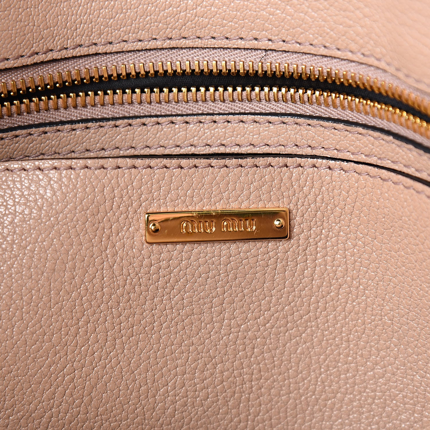 Miu Miu Goatskin Madras Zip Tote Black 6 of 10
