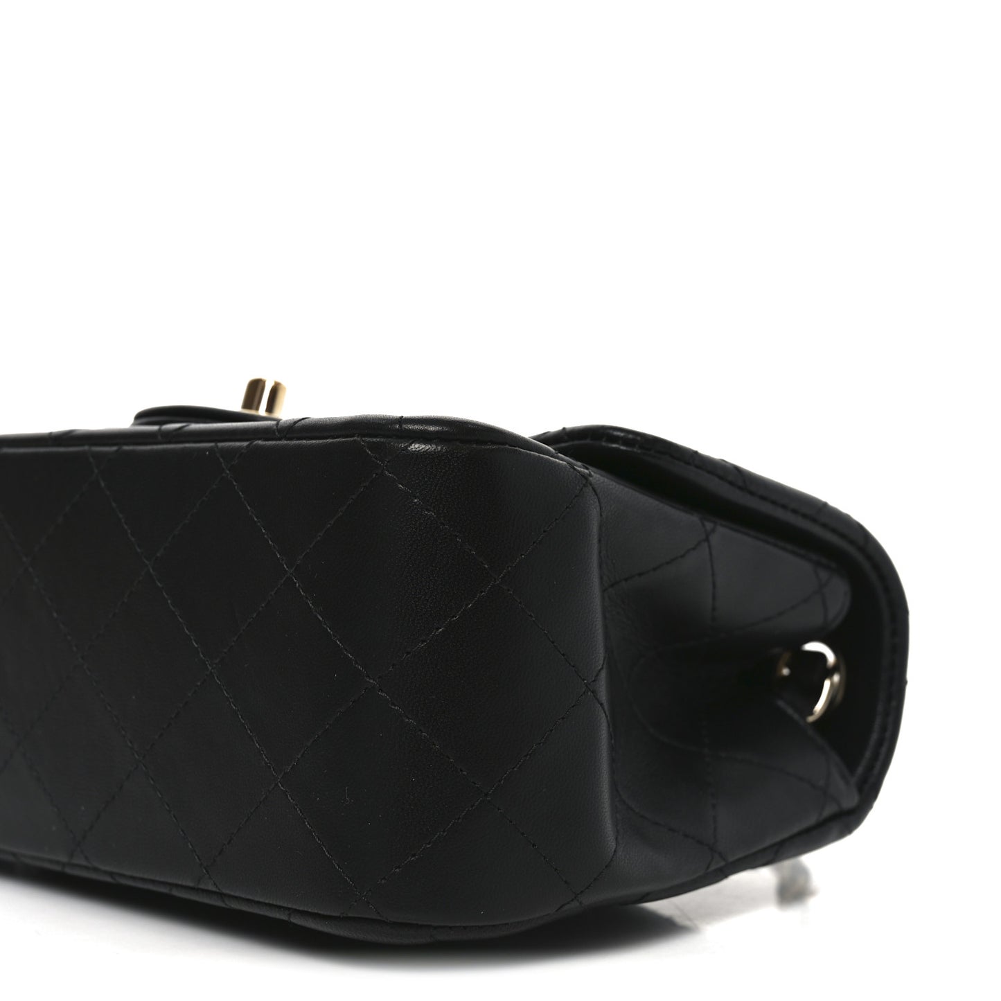 Lambskin Quilted Mini Square Flap Black