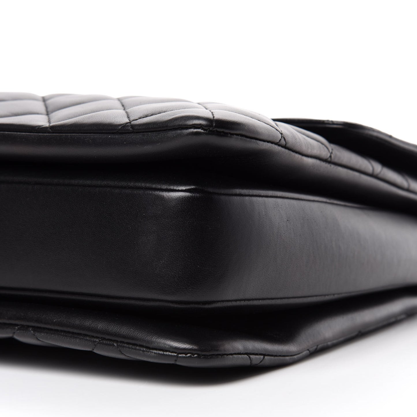 Lambskin Quilted Large Trendy CC Dual Handle Flap Bag Black