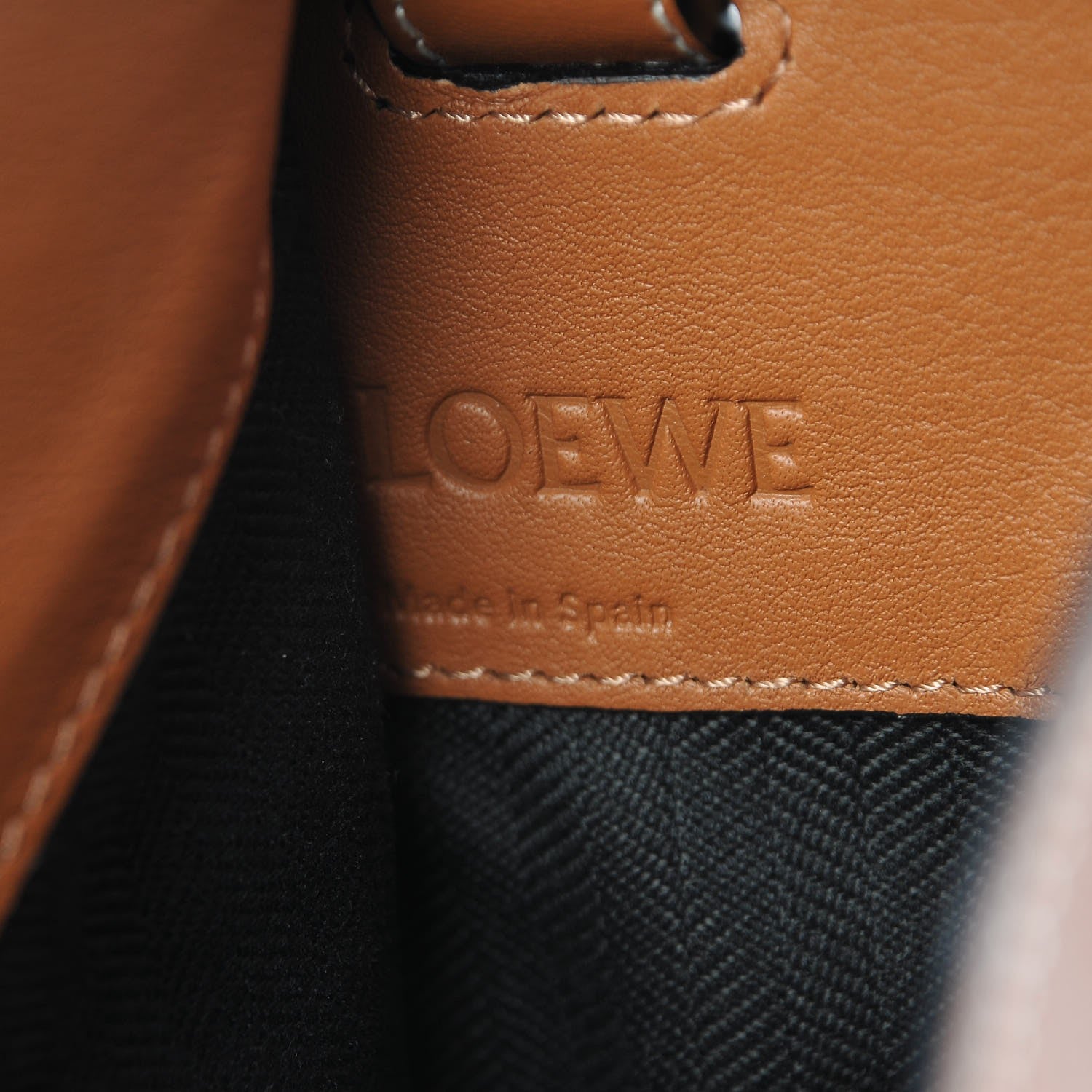 Loewe Calfskin Denim Small Hammock Shoulder Bag Blue Tan 6 of 7