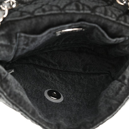Chanel Washed Denim Quilted Small Denimpression Flap Grey Black 5 of 11