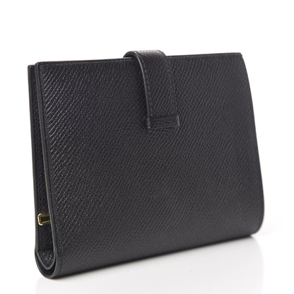 Hermes Epsom Bearn Compact Wallet Black 3 of 8