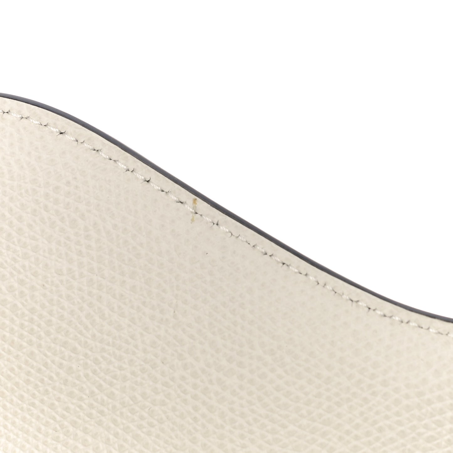 Grained Calfskin Saddle Bag White