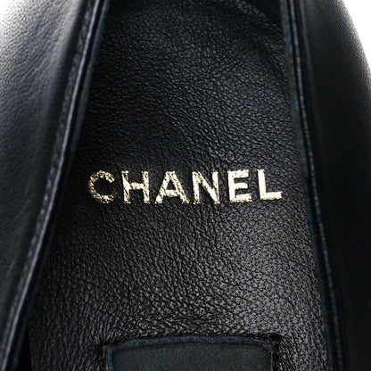 Chanel Lambskin Patent Cap Toe Pearl Pumps 39.5 Black 9 of 9