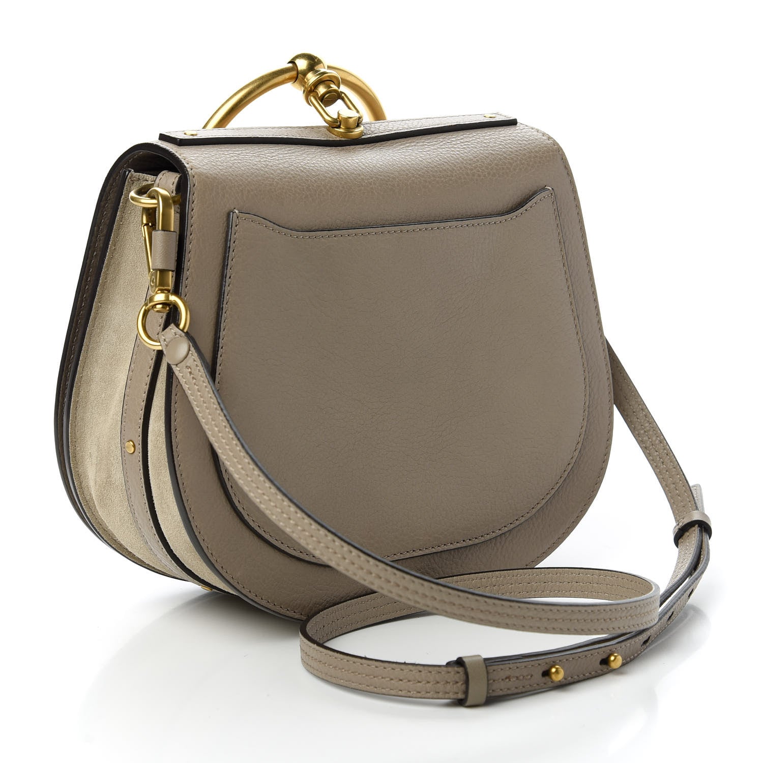 Chloe Calfskin Suede Medium Nile Bracelet Bag Motty Grey 3 of 10