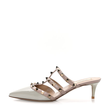 Valentino Garavani Patent Nappa Rockstud 50mm Cage Mules 36.5 Green Tea Sorbet Poudre 1 of 7